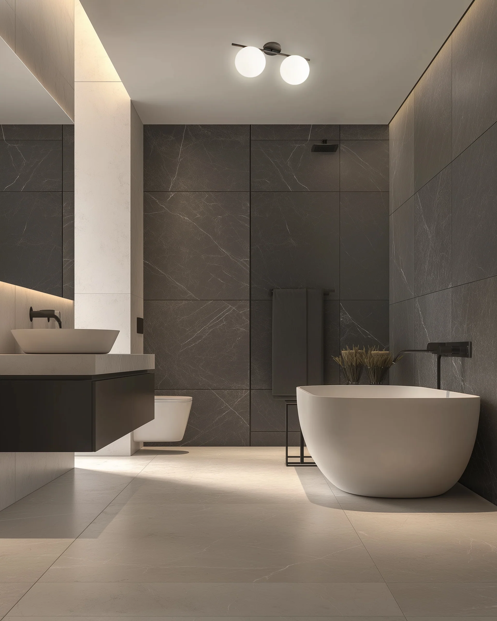 Plafoniera Alba 2 Luci - Nero - Image 3