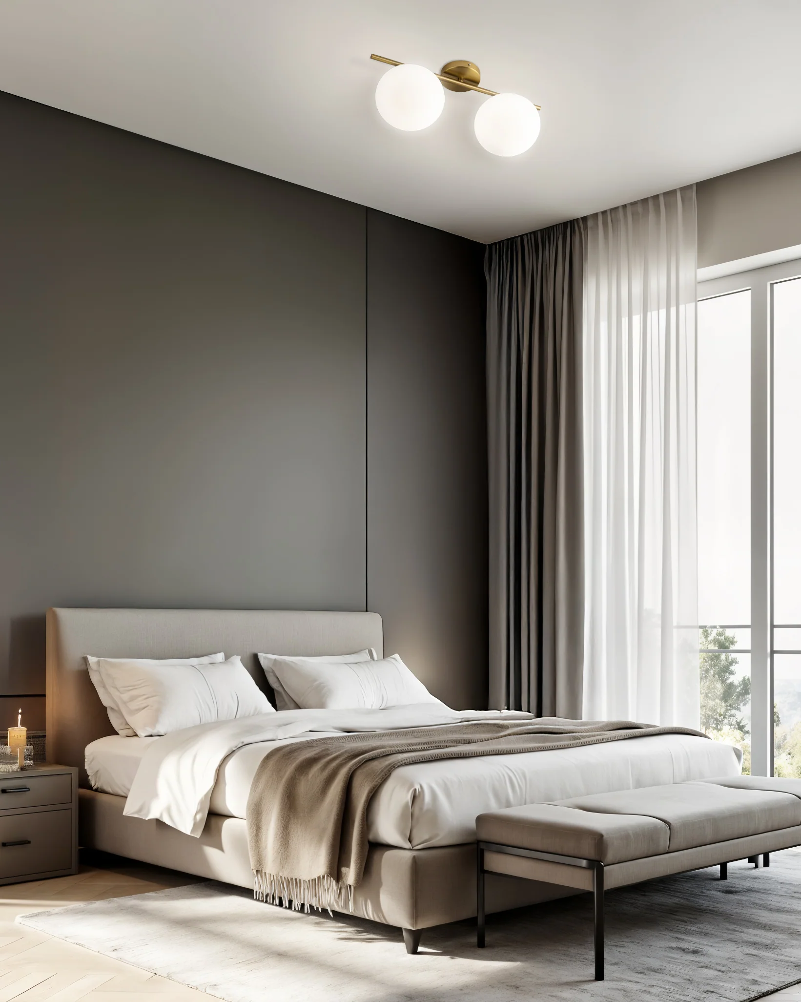 Plafoniera Alba 2 Luci - Oro - Image 3