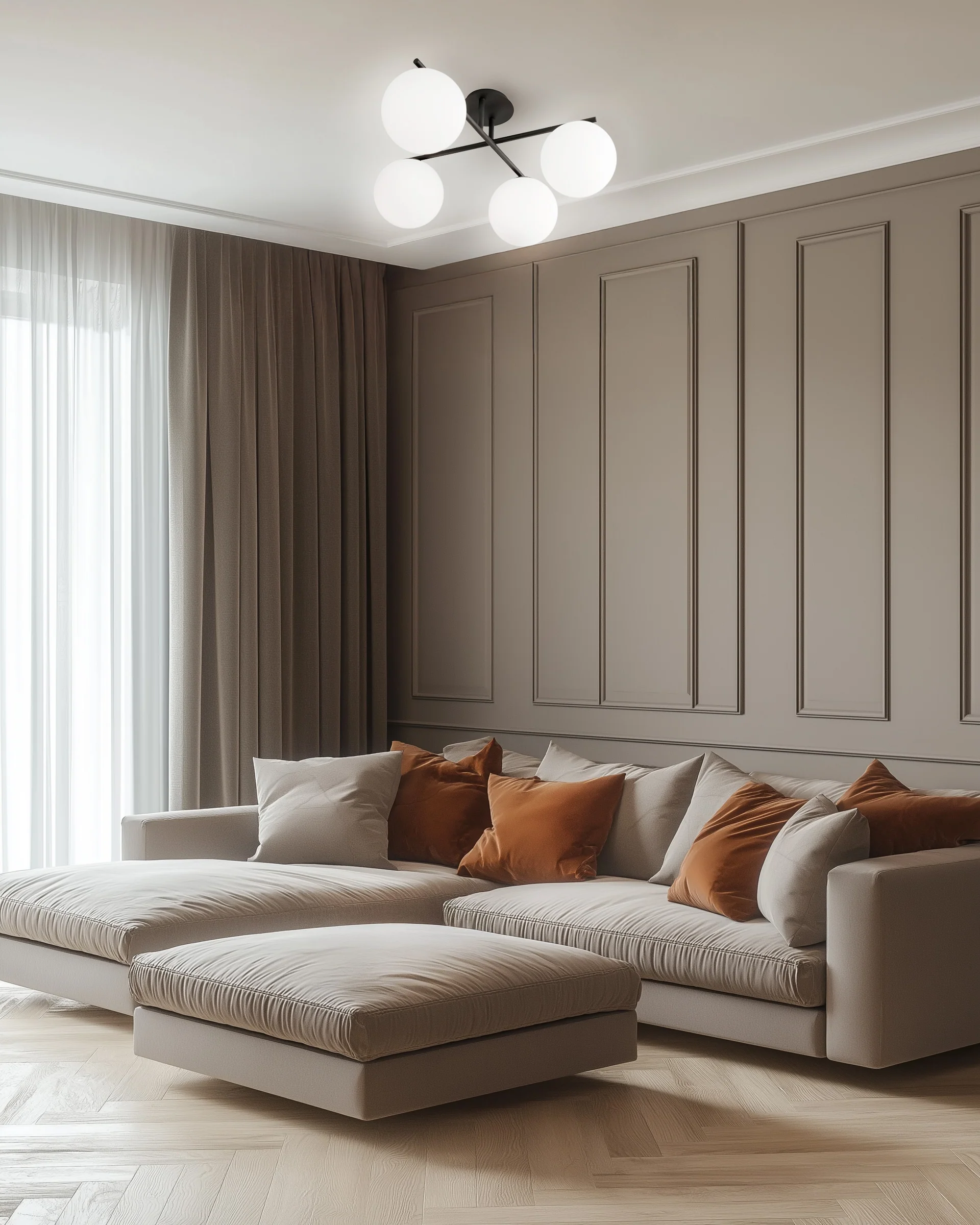 Plafoniera Alba 4 Luci - Nero - Image 3