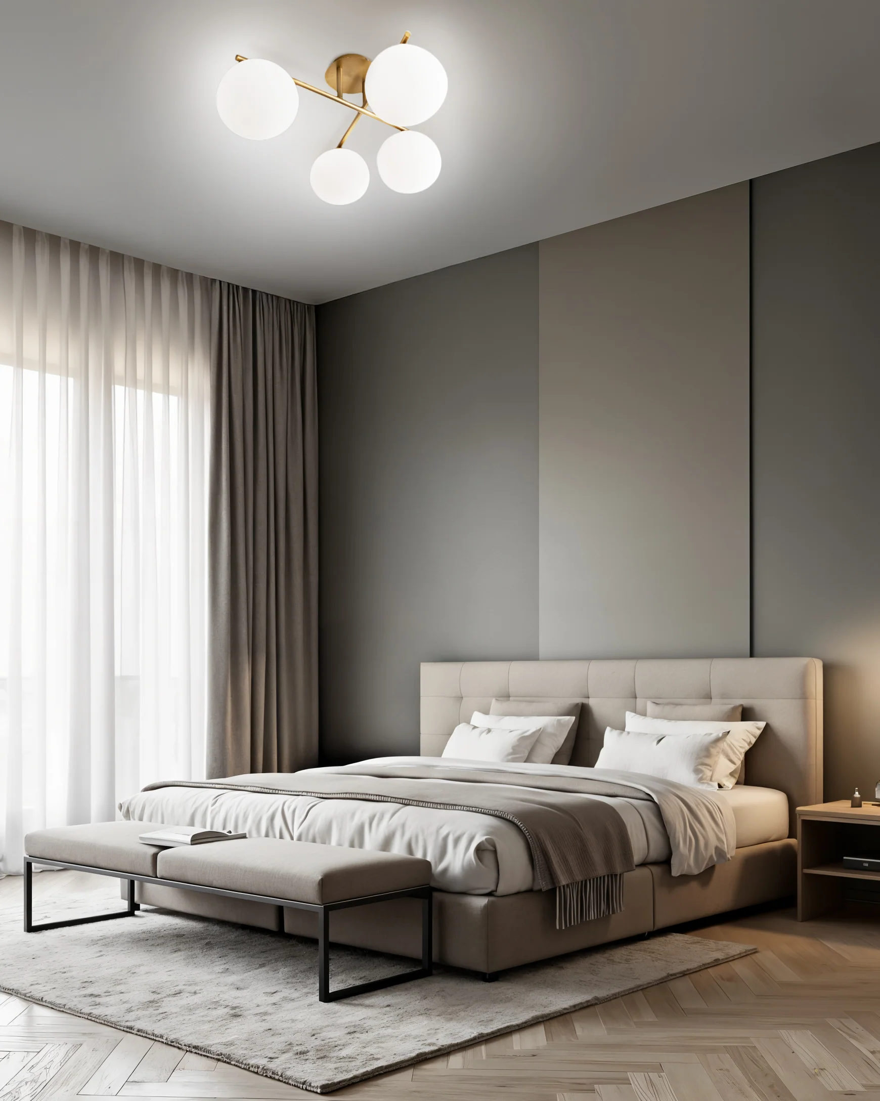 Plafoniera Alba 4 Luci - Oro - Image 3