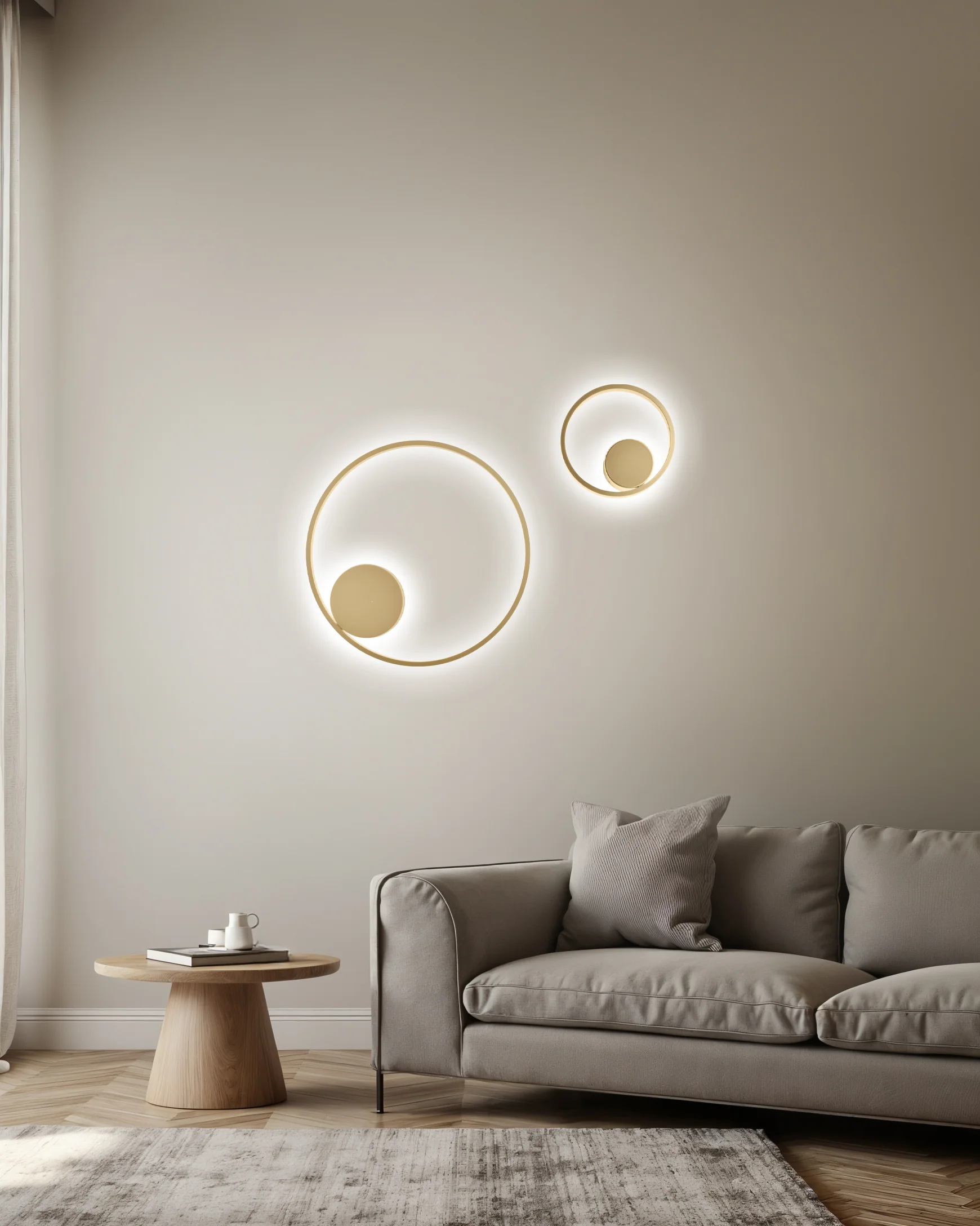 Plafoniera e Applique Eclisse luce indiretta - Oro - Image 3